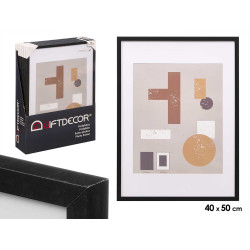 PORTAFOTO PARED MADERA PASPARTU 40X50CM NEGRO
