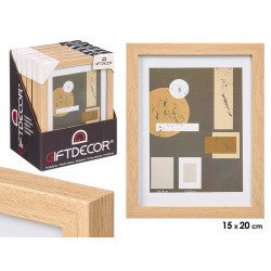 PORTAFOTO PARED MADERA PASPARTU 15X20CM NATURAL