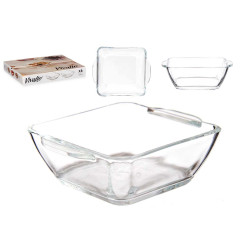 CAÇAROLA VIDRO QUADRADA COM ASAS 150ML