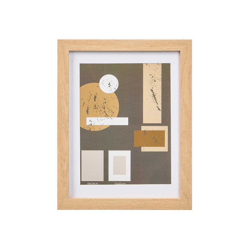 PORTAFOTO PARED MADERA PASPARTU 15X20CM NATURAL