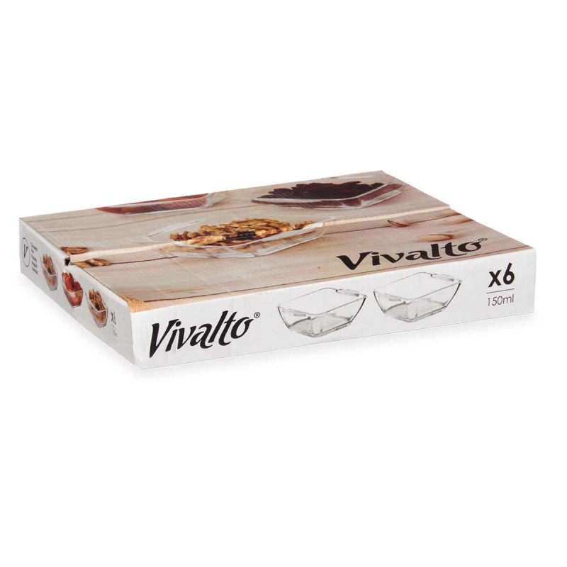 CASSERUOLA VETRO APERITIVO QUAD CON MANICI 150ML