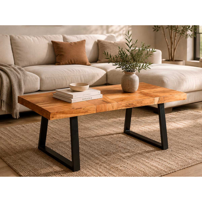 WOODEN SIDE TABLE TRAMA 120 X 60 X 48 CM