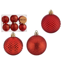 SET 6 PVC BALL 6CM RED 