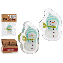 AUTOCOLLANT GEL C LED 10X10CM BONHOMME DE NEIGE
