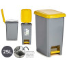 CESTINO PLASTICA GIALLO 25L RICICLAGGIO C PEDALE