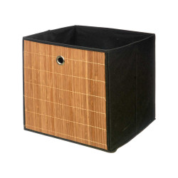 BAMBOO BLACK FOLDING ORGANISER BOX