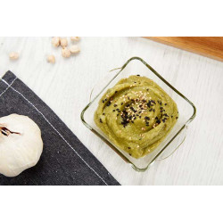 SQUARED GLASS APPETIZER CASSEROLE W HANDLES 150ML
