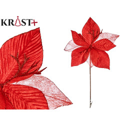 FLOR TELA NAVIDAD 30CM ROJA