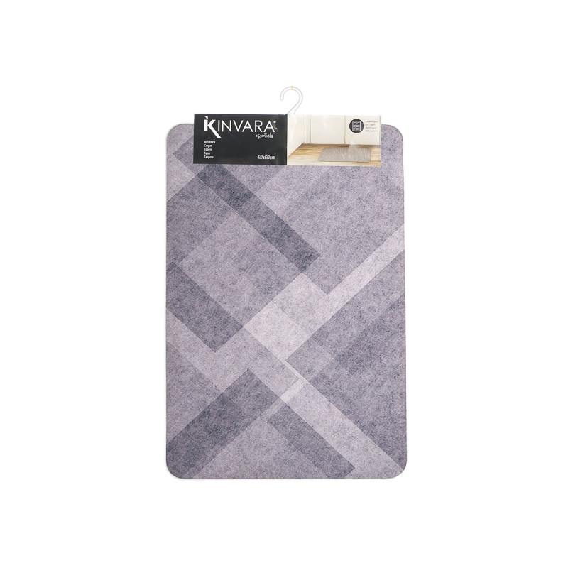 TAPIS DE CUISINE LOSANGES GRIS 40X60CM