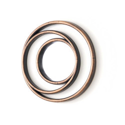 SET 3 MIRROWS GOLDEN BLACK RINGS 