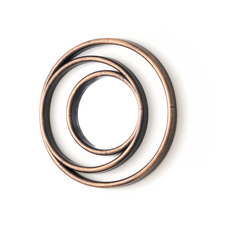 SET 3 MIRROWS GOLDEN BLACK RINGS 