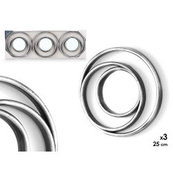 SET 3 MIRROWS SILVER WHITE RINGS   