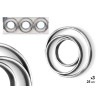 SET 3 ESPEJOS AROS NEGRO PLATEADO