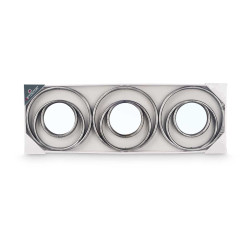 SET 3 MIROIRS ANNEAUX NOIR ARGENTÉ
