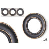 SET 3 SPECCHI ROTONDO NERO DORATO 