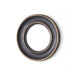 SET 3 SPECCHI ROTONDO NERO DORATO 
