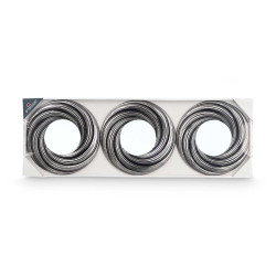 SET 3 SPECCHI ROTONDO ONDE NERO ARGENTO 