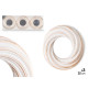 SET 3 MIROIRS RONDS ONDES BLANC DORÉ