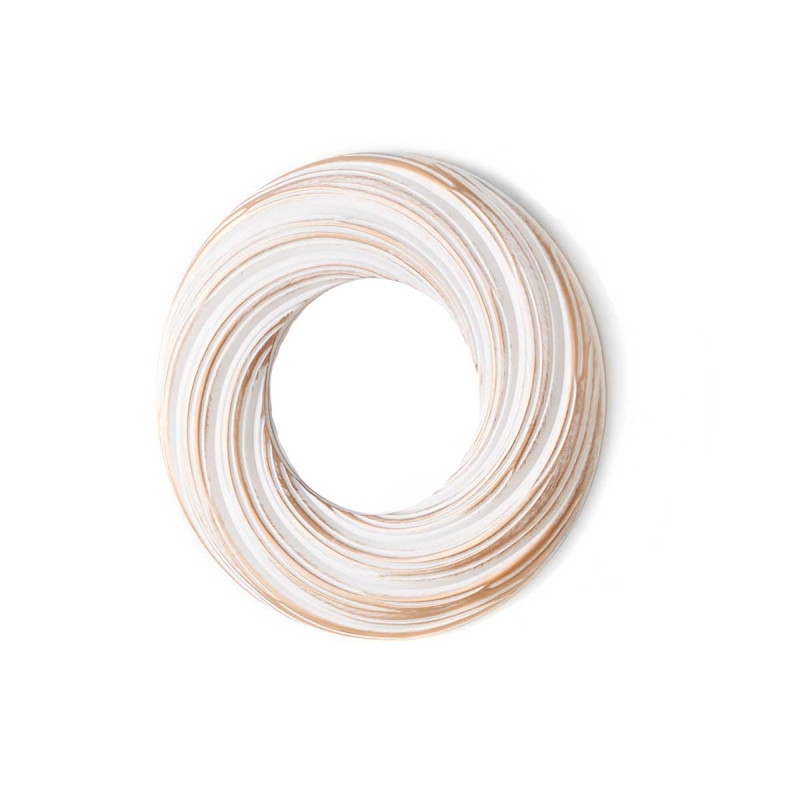 SET 3 MIROIRS RONDS ONDES BLANC DORÉ