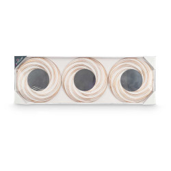 SET 3 ROUNDED MIRROWS GOLDEN WHITE WAVES 