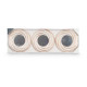 SET 3 MIROIRS RONDS ONDES BLANC DORÉ
