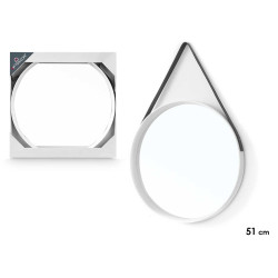 MIROIR ROND À SUSPENDRE BLANC