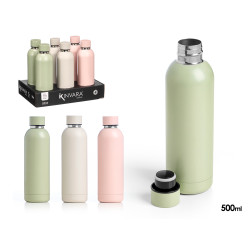 TERMO BASE ACERO 500ML SURTIDO 3 COLORES CLAROS