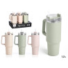 THERMAL MUG 1200ML HANDLE AND STRAW 3 LIGHT COL  