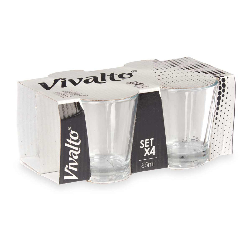 SET 4 TASSES A CAFÉ EN VERRE 85ML