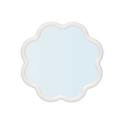 ESPEJO FORMA FLORAL BLANCO 40X40CM