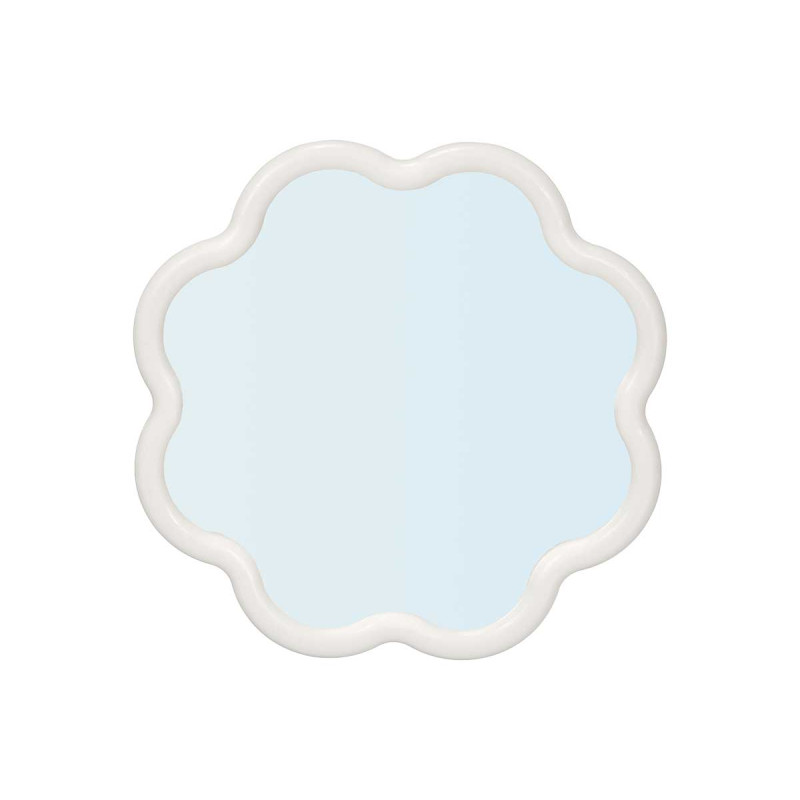 ESPEJO FORMA FLORAL BLANCO 40X40CM