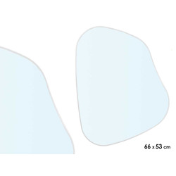 MIROIR FORME ABSTRAITE BLANC 66X53CM
