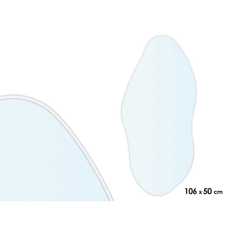 MIROIR FORME ABSTRAITE BLANC 106X50CM