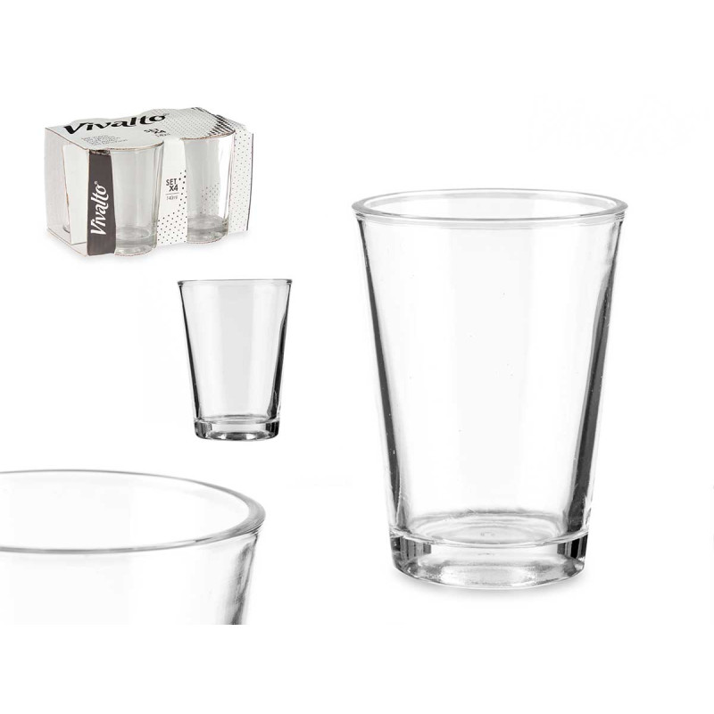 CONJ 4 COPOS VIDRO PEQUENOS 140ML