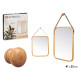 MIROIR RECTANGULAIRE EN BAMBOU 38CM SANGLE EN CUIR