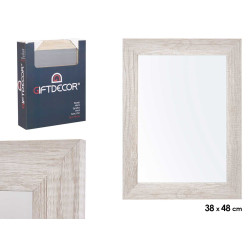 MIROIR 48X38 CADRE GRIS NATUREL