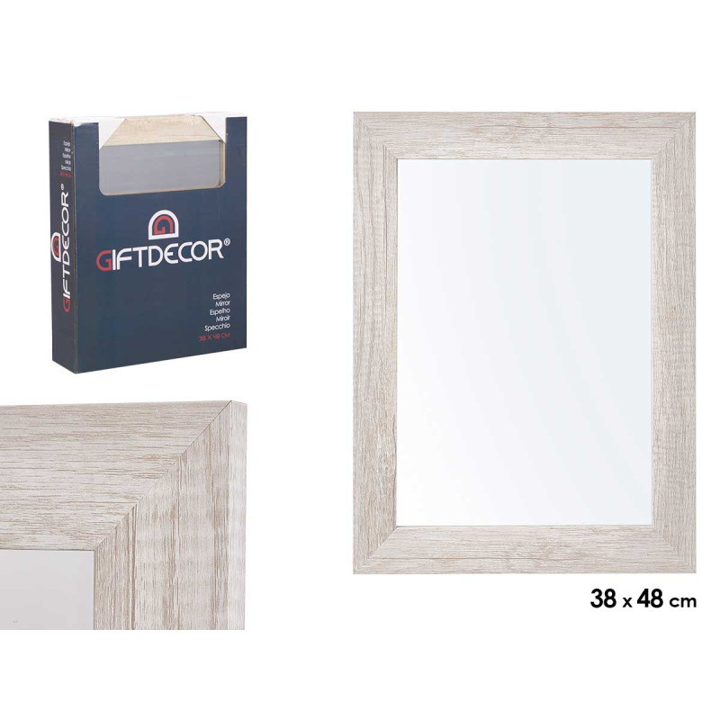 MIRROR 38X48 NATURAL GREY FRAME