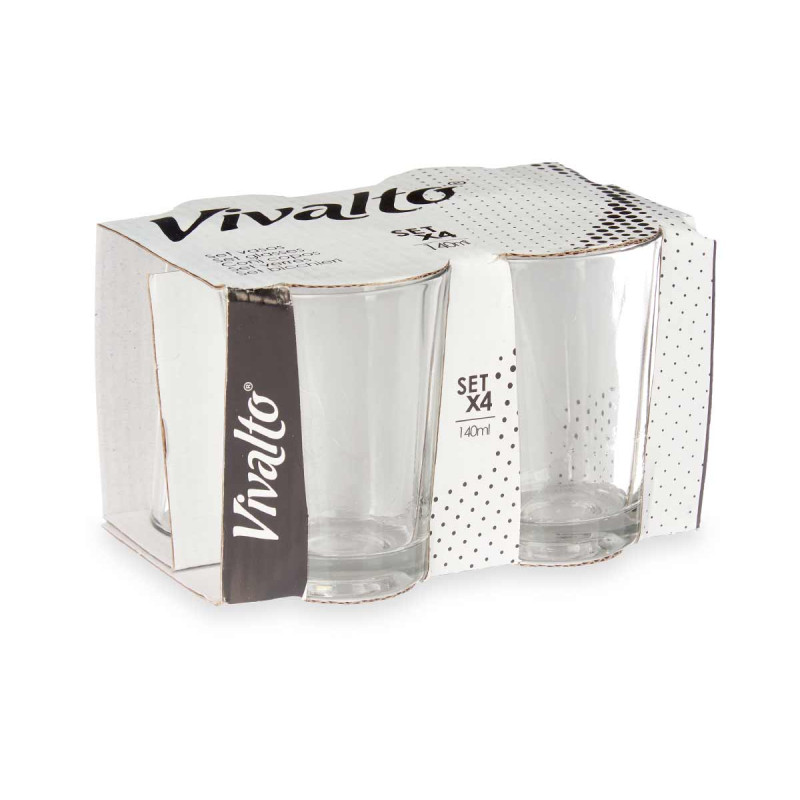 CONJ 4 COPOS VIDRO PEQUENOS 140ML