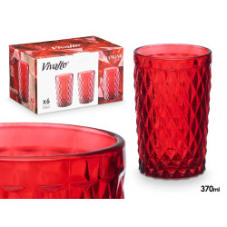 BICCHIERE DIAMANTE ROSSO 370 ML