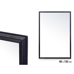 MIROIR MURAL CADRE EN BOIS 80 X 120 CM NOIR