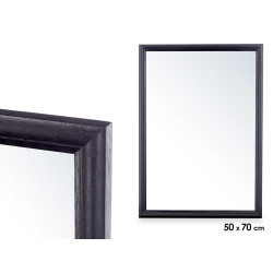 WALL MIRROR WOODEN FRAME 50 X 70 CM BLACK