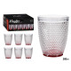 VASO CRISTAL PUNTOS AGUA 300ML ROJO