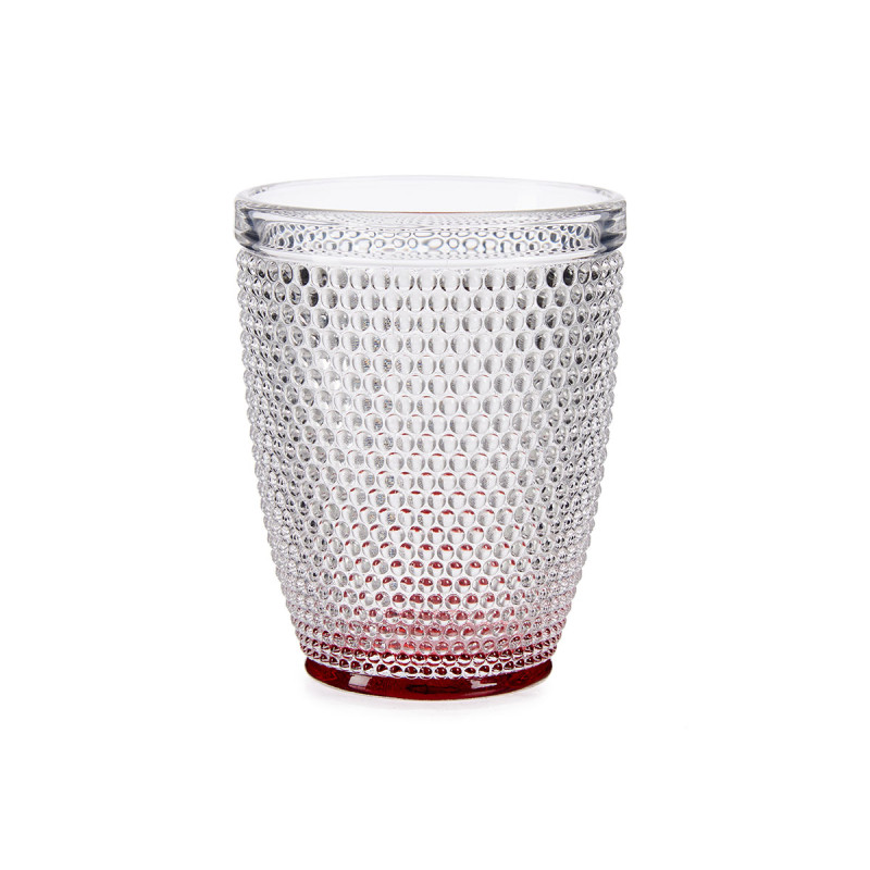 BICCHIERE CRISTALLO PUNTI ACQUA 300ML ROSSO