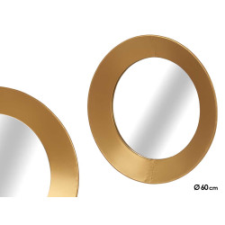 MIROIR ROND DORE 60CM