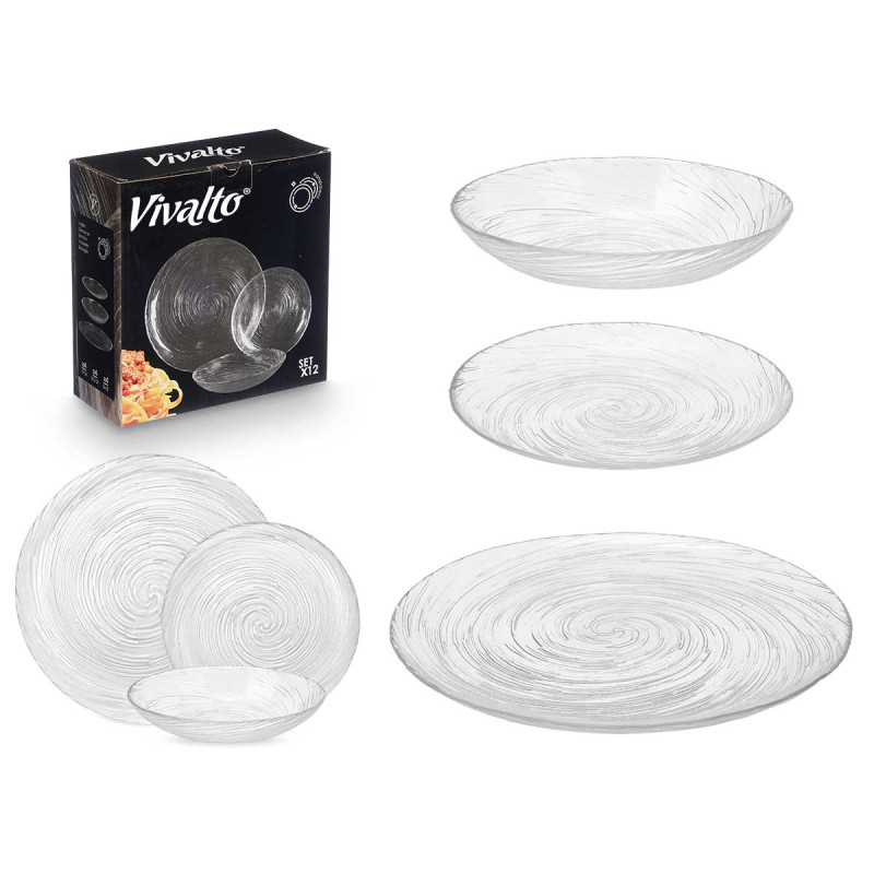 GLASS DINNERWARE 12 PCS