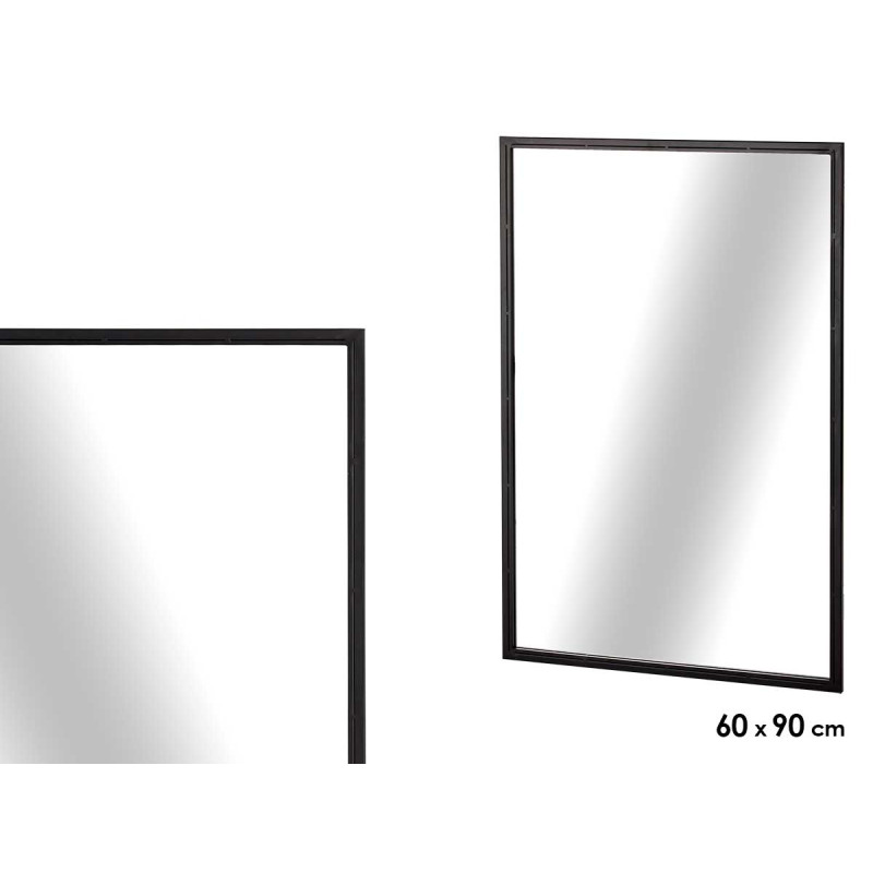 BLACK RECTANGLE MIRROR 90CM