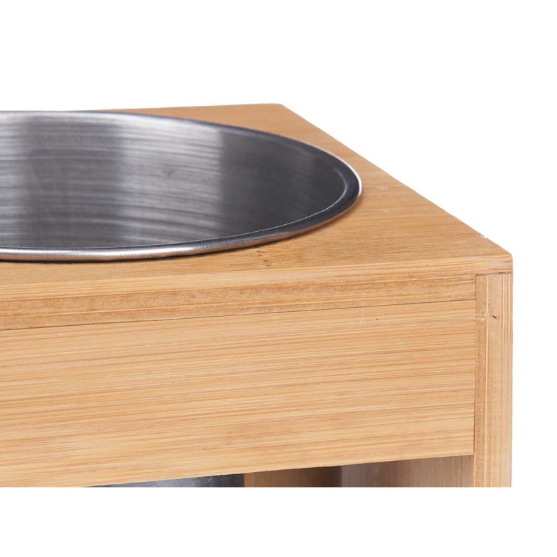 DOUBLE BAMBOO METAL UTENSIL HOLDER