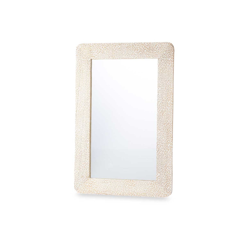 MIRROR 60 X 90 CM LEAVES NATURAL WHITE
