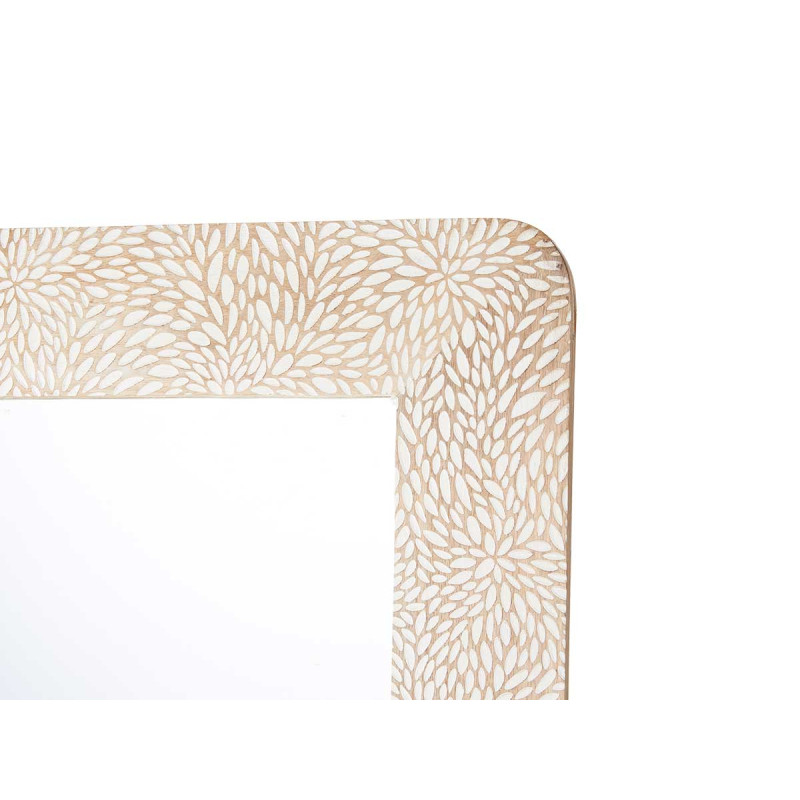 ESPEJO 60 X 90 CM HOJAS NATURAL BLANCO