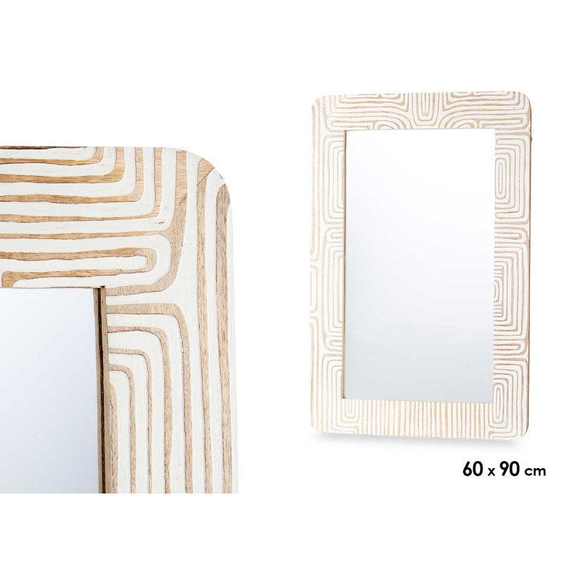ESPEJO 60 X 90 CM CURVAS NATURAL BLANCO